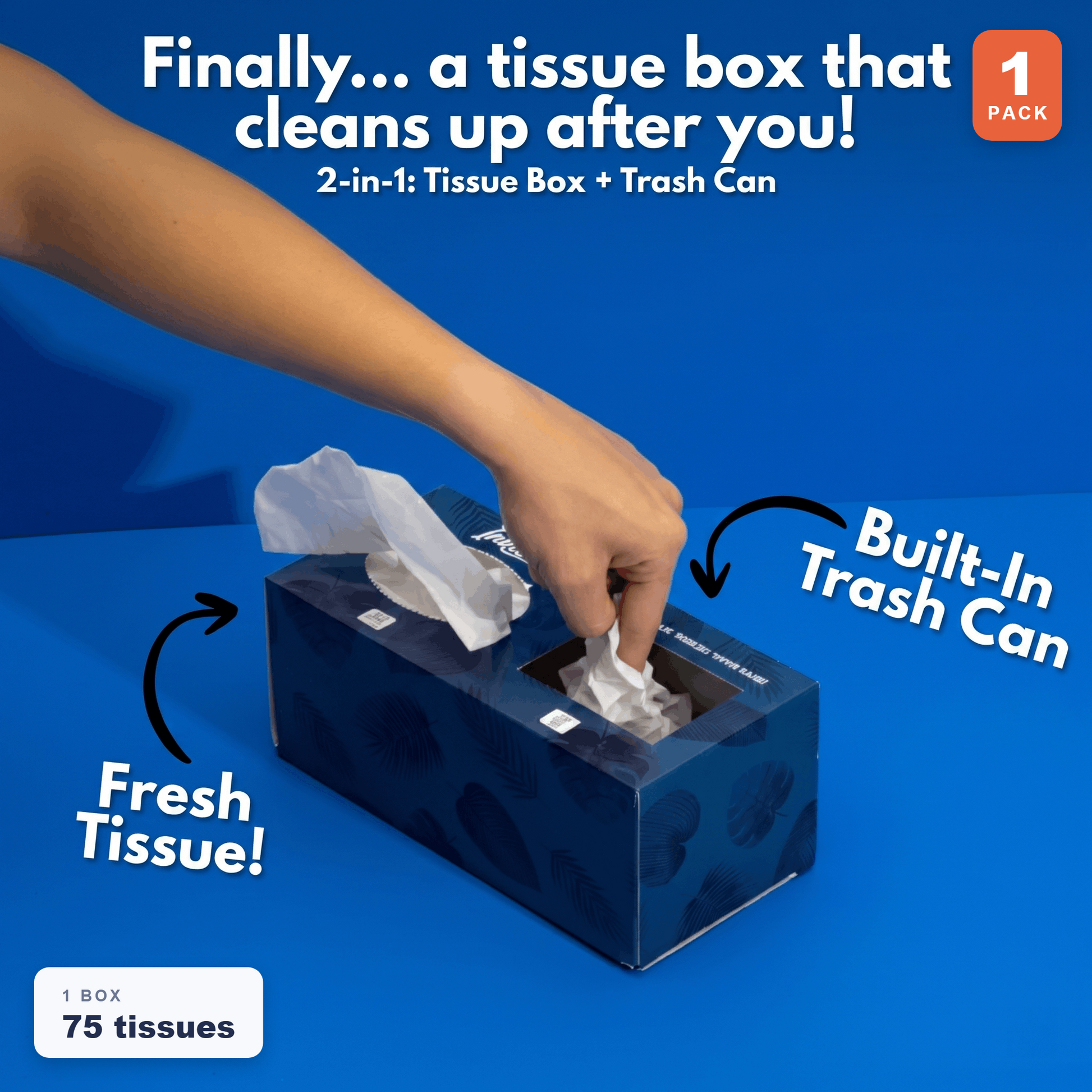 Tissue Box with Built-In Trash Can | Original Indeve Design
